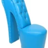 Casa Padrino High Heel Sessel mit Dekosteinen Hellblau, Designer Stuhl in Schuhform, H 105 cm