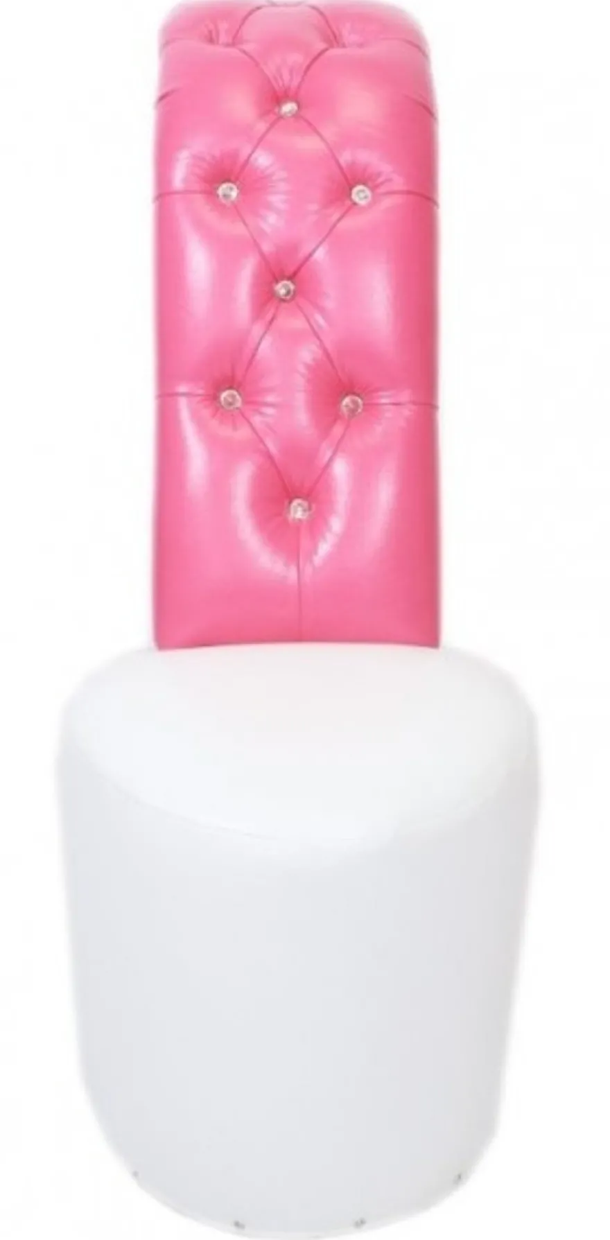 Casa Padrino High Heel Sessel mit Dekosteinen in Weiß / Rosa, H 105 cm x B 40 cm x T 85 cm - Designer Sessel