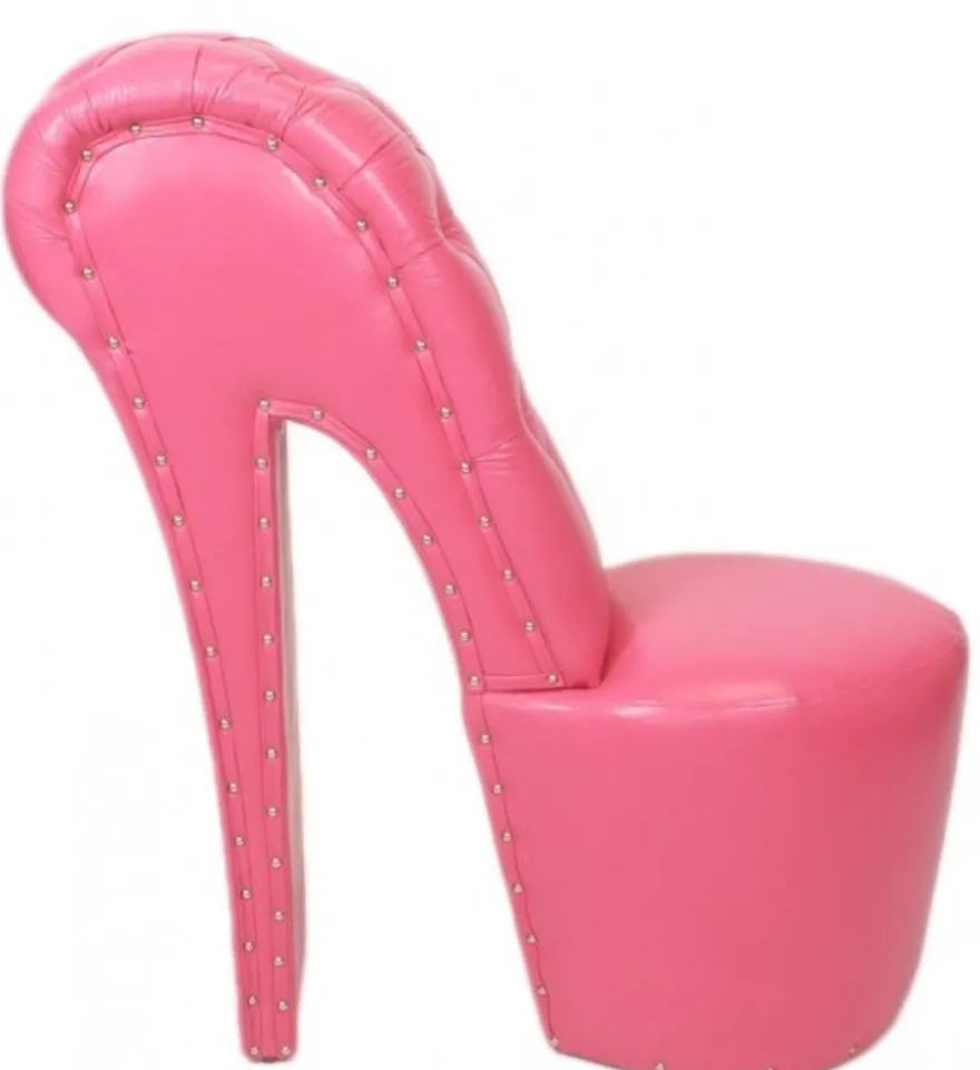 Casa Padrino High Heel Sessel mit Dekosteinen in Rosa - Designer Sessel im Schuh Design - 105 x 40 x 85 cm