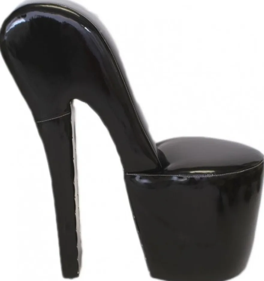 Casa Padrino High Heel Sessel Schwarz Lack Luxus Design - Designer Sessel - 105 x 40 x 85 cm