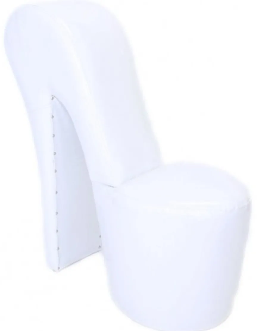 Casa Padrino High Heel Sessel Weiß Lack Luxus Design - Designer Sessel - Club Möbel - Schuh Stuhl Sessel - 105 x 40 x 85 cm