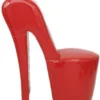 Casa Padrino High Heel Sessel Rot Lack Luxus Design – Designer Sessel Club Möbel Schuh Stuhl – 105 x 40 x 85 cm
