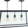 Casa Padrino Hängelampe Zink 100 x 38 x H. 36 cm - Luxus Hängeleuchte