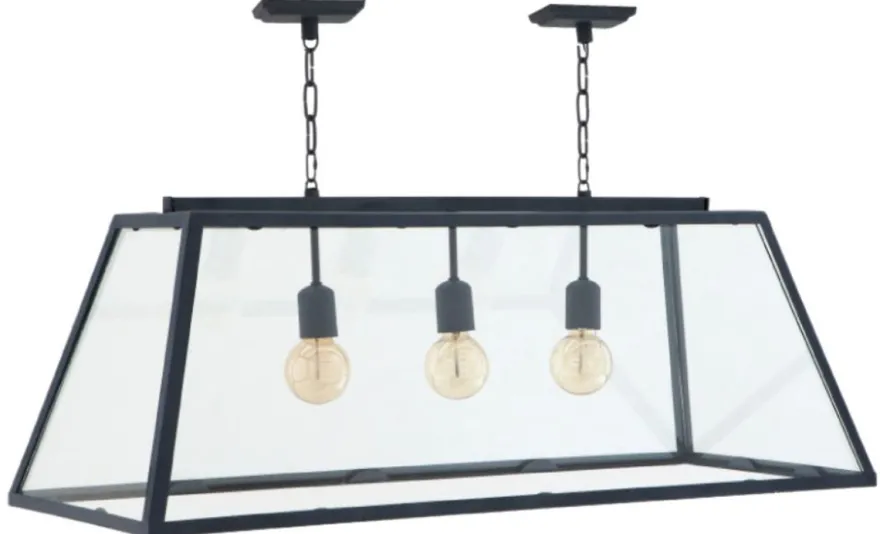 Casa Padrino Hängelampe Zink 100 x 38 x H. 36 cm - Luxus Hängeleuchte