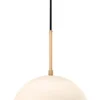 Casa Padrino Hängeleuchte Antik Messing / Weiß Ø 30 x H. 160 cm - Luxus Hängelampe