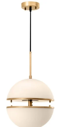 Casa Padrino Hängeleuchte Antik Messing / Weiß Ø 30 x H. 160 cm - Luxus Hängelampe