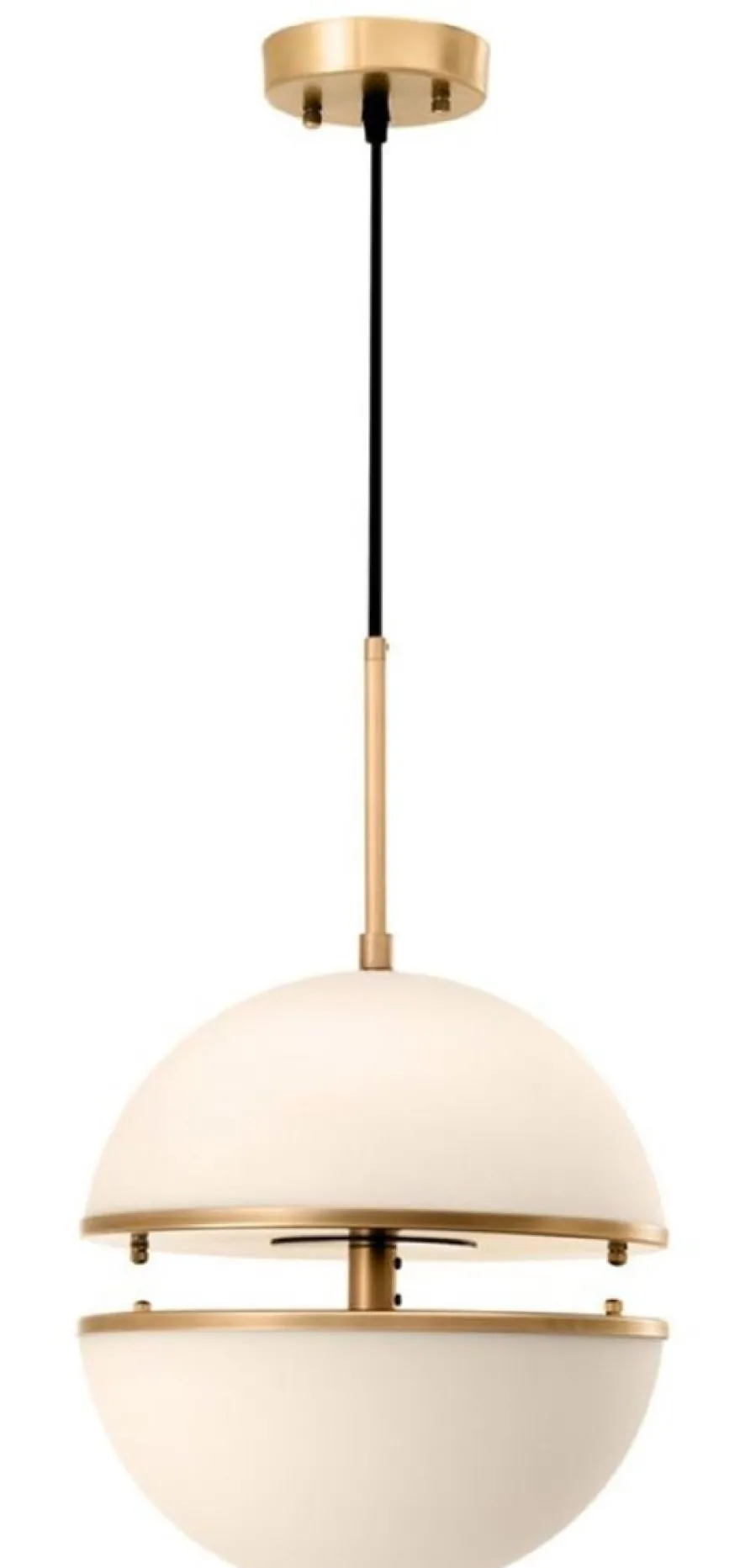 Casa Padrino Hängeleuchte Antik Messing / Weiß Ø 30 x H. 160 cm - Luxus Hängelampe