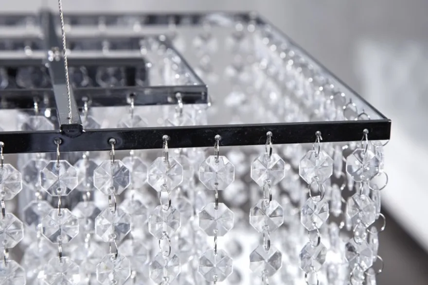 Casa Padrino Hängeleuchte Bling Bling - Luxuriöse Deckenlampe in Chrom mit klaren Strasssteinen, 80 x 45 x 30 cm