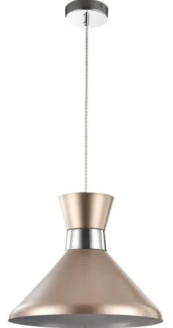 Casa Padrino Hängeleuchte Champagnerfarben / Silber Ø 33,5 cm - Höhenverstellbare Leuchte
