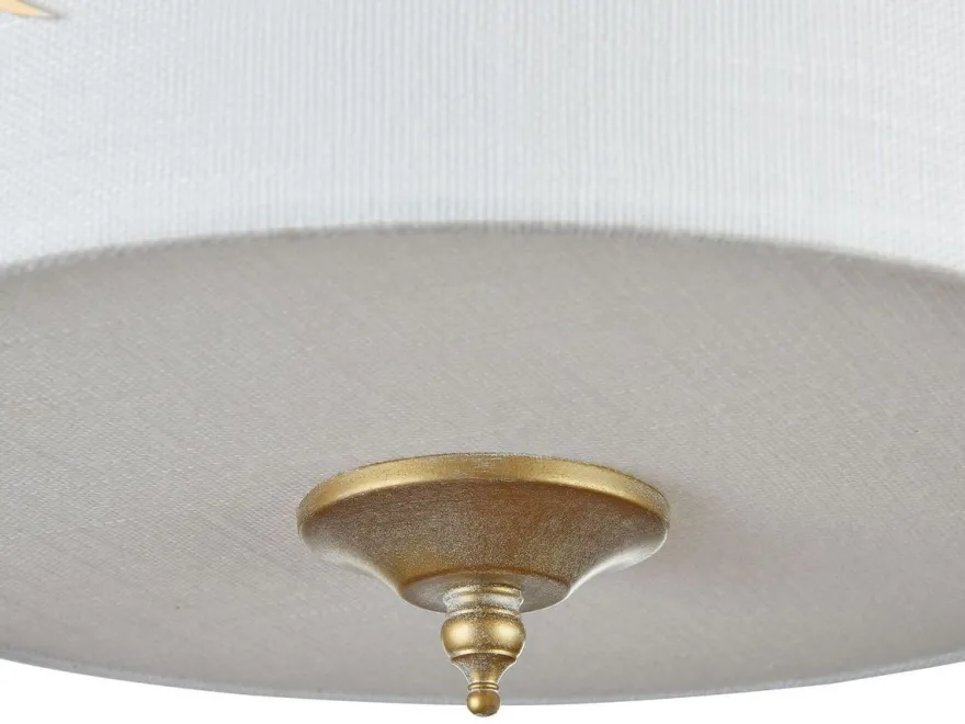 Casa Padrino Hängeleuchte Farnblatt Design Gold / Weiß Ø 24,5 x H. 19,5 cm - Luxus Hotel Beleuchtung
