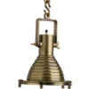 Casa Padrino Hängeleuchte Industrie Deckenleuchte aus Messing, 35 x H 48 cm, Industrial Design Lampe
