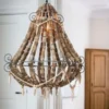 Casa Padrino Hängeleuchte Industrie Design Deckenlampe Braun, Durchmesser 73 x H 82 cm