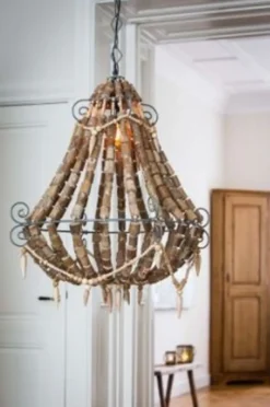 Casa Padrino Hängeleuchte Industrie Design Deckenlampe Braun, Durchmesser 73 x H 82 cm