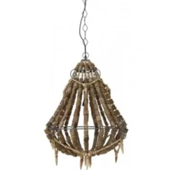Casa Padrino Hängeleuchte Industrie Design Deckenlampe Braun, Durchmesser 73 x H 82 cm