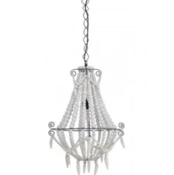 Casa Padrino Hängeleuchte Industrie Design Weiß Durchmesser 42 x H 56 cm - Luxus Deckenleuchte für ein edles Ambiente