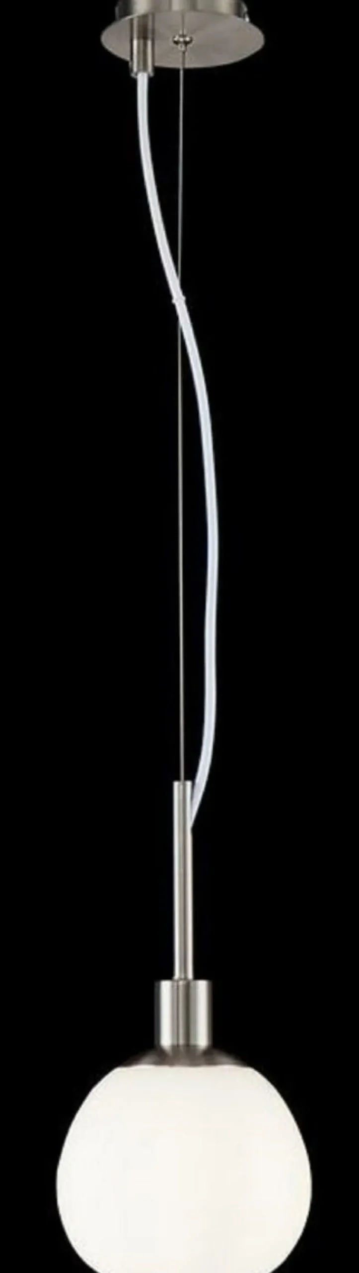 Casa Padrino Hängeleuchte Silber / Weiß Ø 15 x H. 30,5 cm - Moderne Pendelleuchte