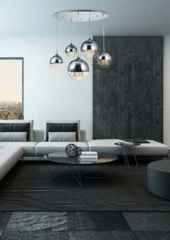Casa Padrino Hängeleuchte Silber Ø 91 x H. 95 cm - Hängelampe mit runden Lampenschirmen und feinsten Kristall Behängen