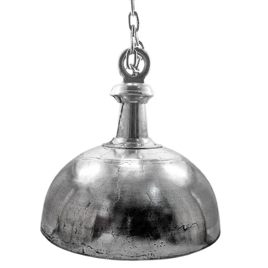 Casa Padrino Hängeleuchte Silber Ø 70 x H. 71 cm - Große Aluminium Kuppelleuchte