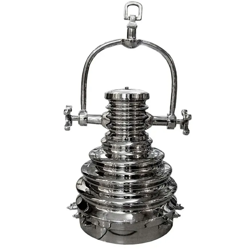 Casa Padrino Hängeleuchte Silber Ø 46 x H. 82 cm - Verchromte Schiffsleuchte im Studio Look