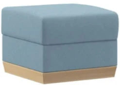 Casa Padrino Hocker Hellblau / Naturfarben 60 x 60 x H. 46 cm - Moderner Wohnzimmer Sitzhocker - Fußhocker - Wohnzimmer Möbel