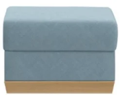 Casa Padrino Hocker Hellblau / Naturfarben 60 x 60 x H. 46 cm - Moderner Wohnzimmer Sitzhocker - Fußhocker - Wohnzimmer Möbel