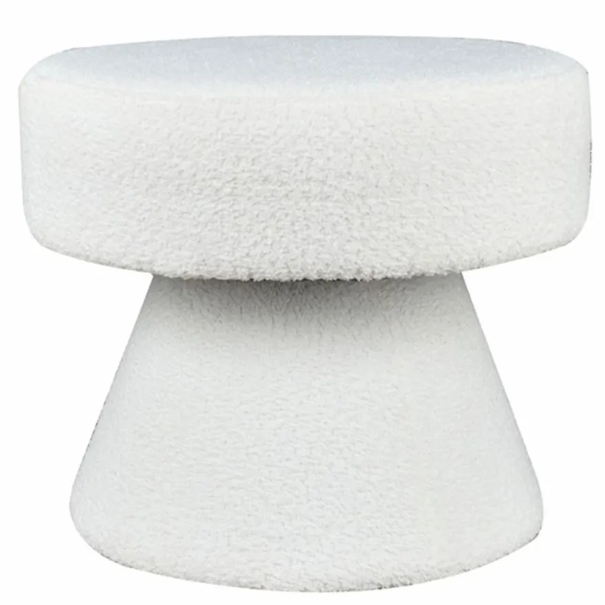 Casa Padrino Hocker Weiß Ø 52 x H. 46 cm - Runder Wohnzimmer Sitzhocker