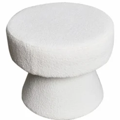 Casa Padrino Hocker Weiß Ø 52 x H. 46 cm - Runder Wohnzimmer Sitzhocker
