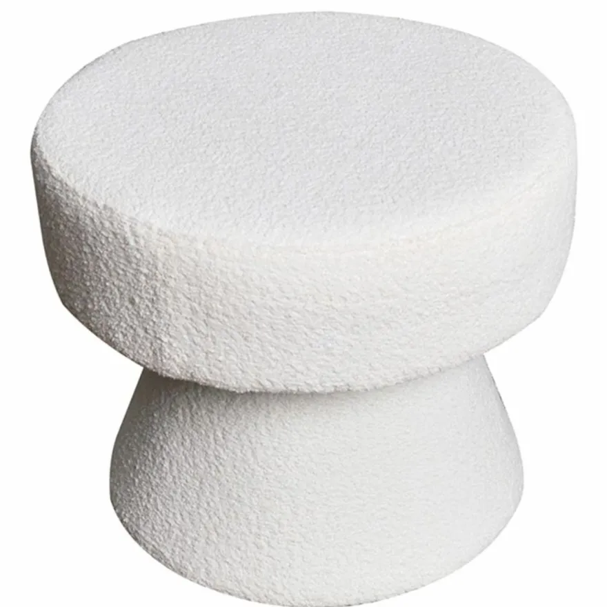 Casa Padrino Hocker Weiß Ø 52 x H. 46 cm - Runder Wohnzimmer Sitzhocker