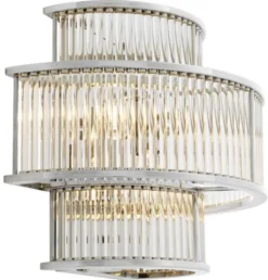 Casa Padrino Hotel Restaurant Wandlampe Silber 35 x 19 x H. 28 cm - Wohnzimmer Wandleuchte