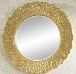 Casa Padrino Hotel / Restaurant Spiegel Gold Rund Ø 110 cm - Luxus Qualität Runder Spiele
