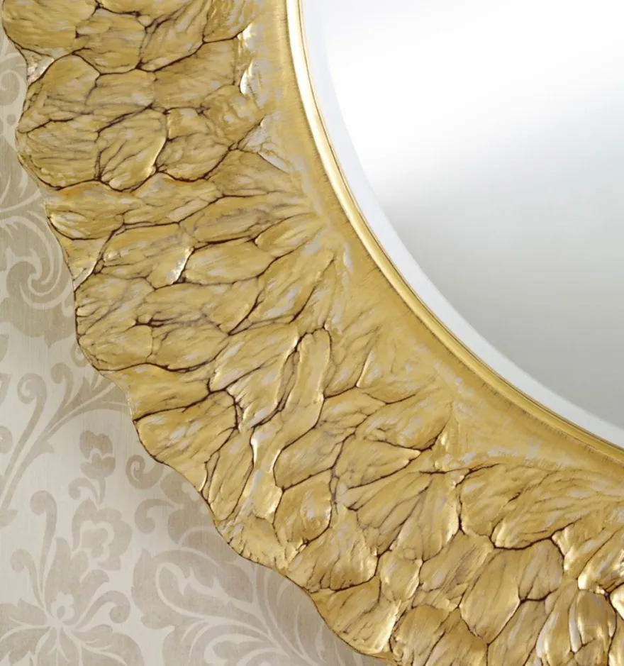 Casa Padrino Hotel / Restaurant Spiegel Gold Rund Ø 110 cm - Luxus Qualität Runder Spiele