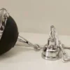 Casa Padrino Industrial Hängeleuchte Silber Vernickelt / Schwarz, Durchmesser 49 cm - Luxus Lampe im Industrie Design