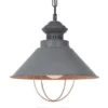 Casa Padrino Industrial Hängeleuchte in Betonfarben und Bronzefarben, 34 cm Durchmesser, Industrieleuchte aus Aluminium