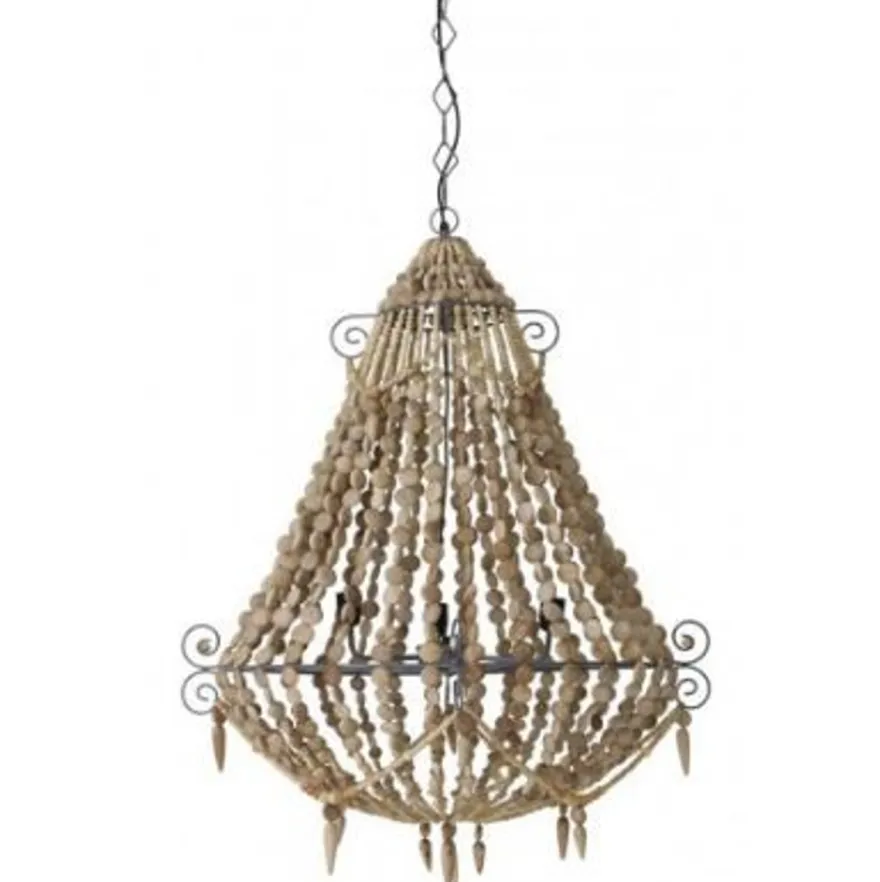 Casa Padrino Industriedesign Hängeleuchte Deckenleuchte Braun - Durchmesser 81 x H 102 cm - Massiver Wohnraum Lüster