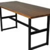 Casa Padrino Industrie Stil Biergarten Esstisch Dunkelbraun / Schwarz 140 x 80 x H. 75 cm - Rechteckiger Gartentisch mit Latten Tischplatte - Gastronomie & Garten Möbel