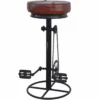 Casa Padrino Industrie Stil Barhocker Schwarz / Braun H. 80 cm - Bar Möbel