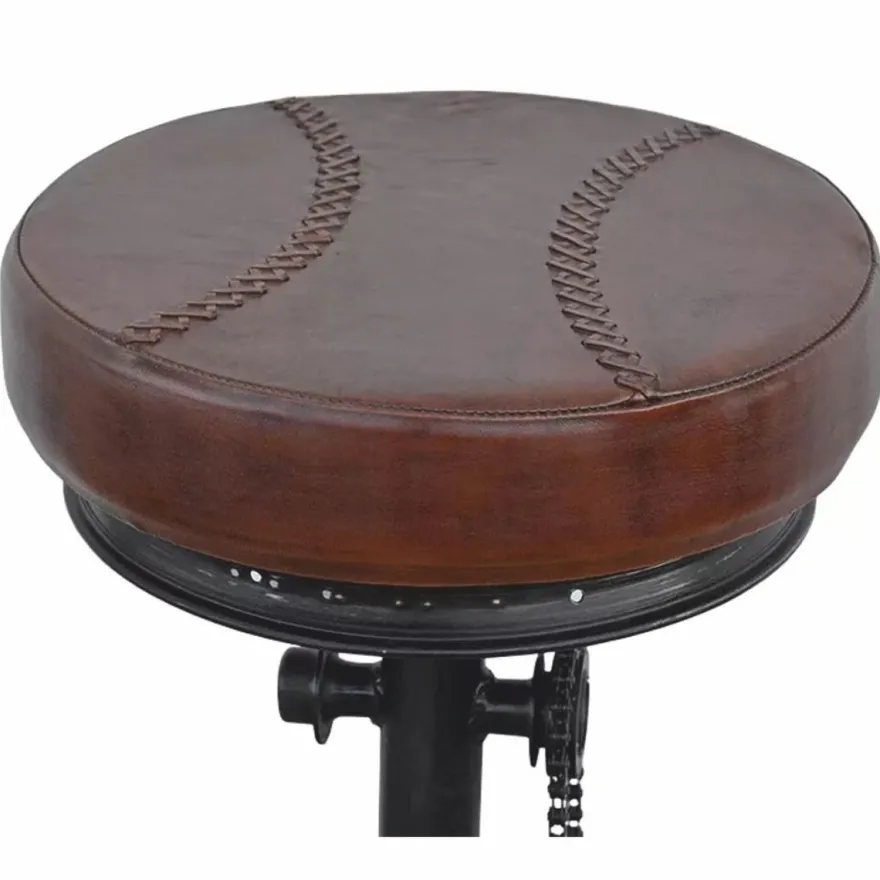 Casa Padrino Industrie Stil Barhocker Schwarz / Braun H. 80 cm - Bar Möbel