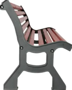 Casa Padrino Industrie Stil Gartenbank Rot / Grau 183 cm