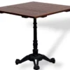 Casa Padrino Industrie Stil Garten Esstisch Dunkelbraun / Schwarz 60 x 60 H. 76 cm - Quadratisch Gartentisch mit Massivholz Latten Tischplatte - Industrie Stil Gastronomie & Garten Möbel