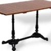 Casa Padrino Industrie Stil Garten Esstisch Dunkelbraun / Schwarz 120 x 80 x H. 76 cm - Rechteckiger Gartentisch mit Massivholz Latten Tischplatte - Industrie Stil Gastronomie & Garten Möbel