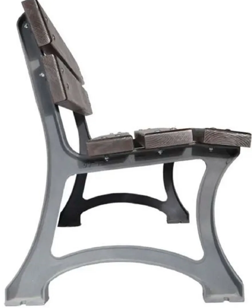 Casa Padrino Industrie Stil Gartenbank Dunkelbraun / Grau 180 cm