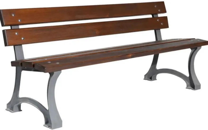 Casa Padrino Industrie Stil Gartenbank Dunkelbraun / Grau 180 cm
