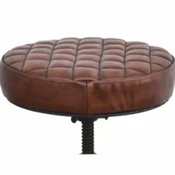 Casa Padrino Industrie Stil Hocker Schwarz / Braun H. 50 cm - Industrie Stil Möbel