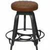 Casa Padrino Industrie Stil Hocker Schwarz / Braun H. 53 cm - Industrie Stil Möbel