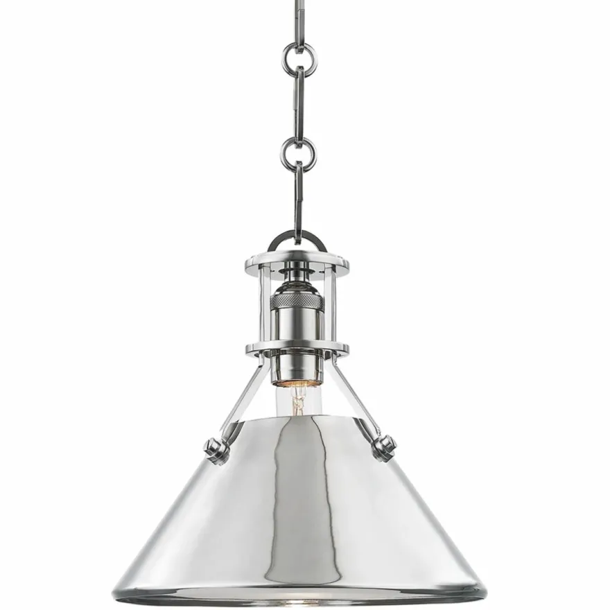 Casa Padrino Industrie Stil Metall Hängeleuchte Silber Ø 24 x H. 23,5 cm