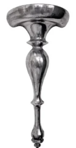 Casa Padrino Jugendstil Aluminium Wandkonsole Silber 34 x 17 x H. 77 cm - Barock & Jugendstil Wanddeko