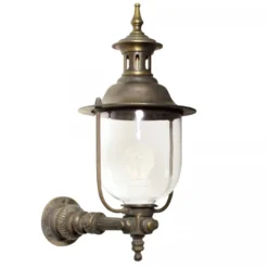 Casa Padrino Jugendstil Außenwandleuchte 25 x 36 x H. 55 cm - Bronze - Nostalgische Wetterfeste Außenleuchte