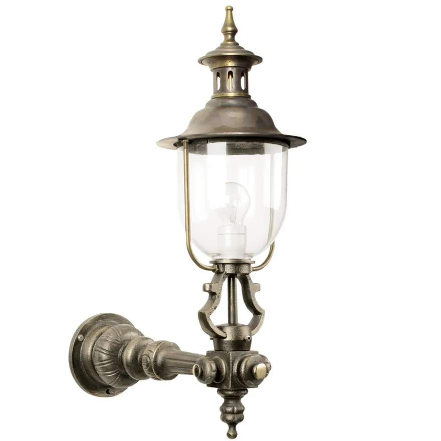 Casa Padrino Jugendstil Außenwandleuchte 32 x 68 x H. 95 cm - Bronze - Nostalgische Wetterfeste Außenleuchte