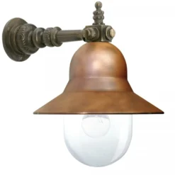 Casa Padrino Jugendstil Außenwandleuchte 27 x 38 x H. 34 cm - Bronze - Nostalgische Wetterfeste Außenleuchte