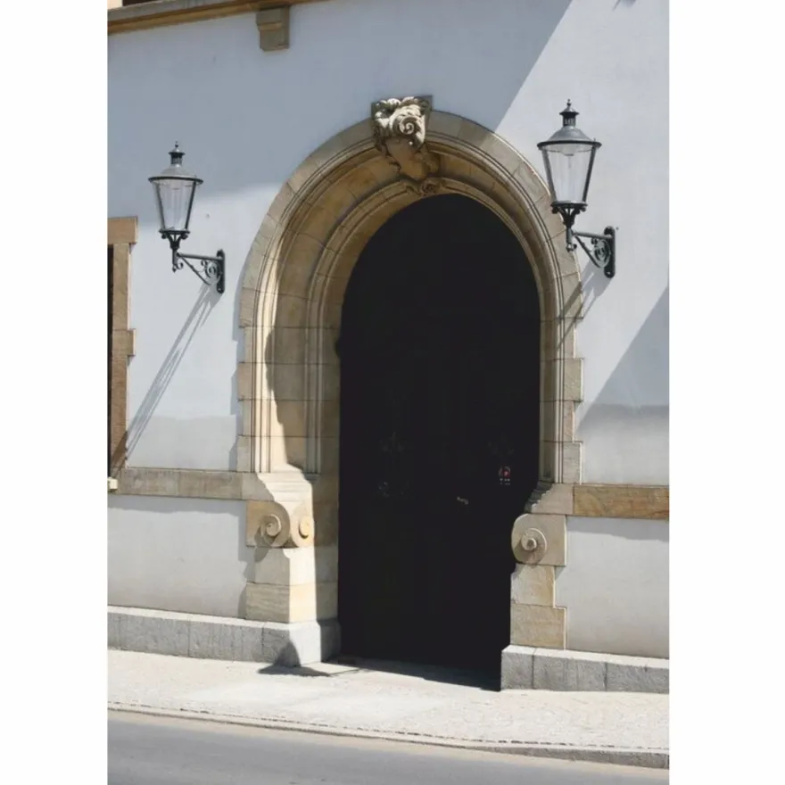 Casa Padrino Jugendstil Außenwandleuchte Grau H. 131,5 cm - Außenbeleuchtung